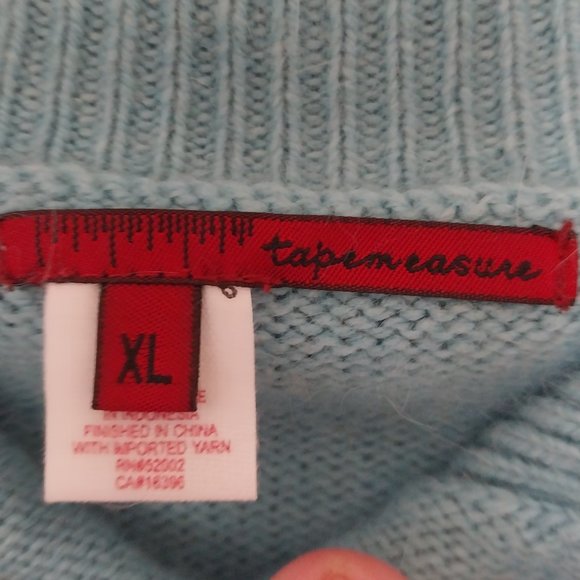 Tapemeasure Vintage Blue Pointelle Knit Angora Blend Button Up Cardigan NWOT - Picture 3 of 12